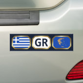 Bumpersticker van de Griekse vlaggenkaartcode (Op auto)