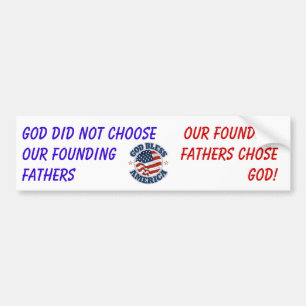 Bumpersticker van de grondleggers van GOD