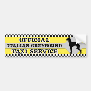 Bumpersticker van de Italiaanse Greyhound Taxi Ser
