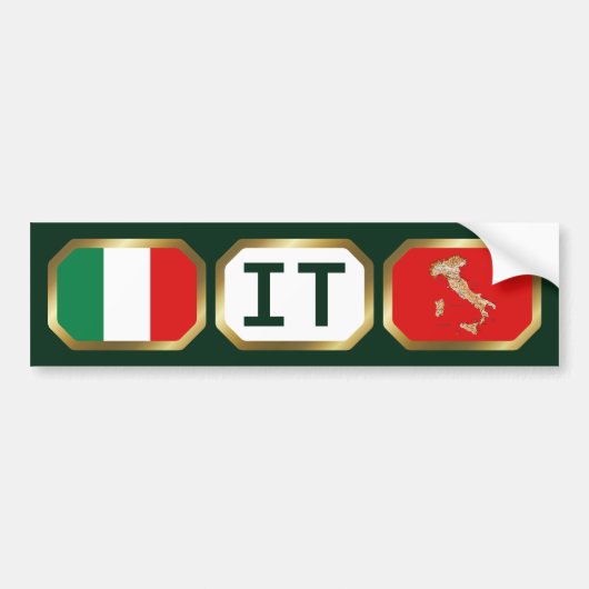Bumpersticker van de Italiaanse vlaggenkaartcode (Voorkant)