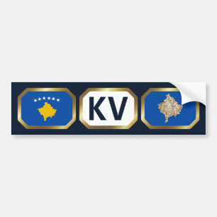 Bumpersticker van de Kosovo-vlaggenkaartcode