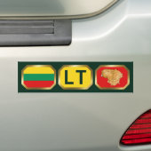 Bumpersticker van de Litouwse vlaggenkaartcode (Op auto)