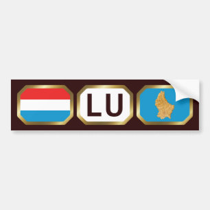 Bumpersticker van de Luxemburgse vlaggenkaartcode