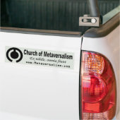 Bumpersticker van de Metaversalistische Kerk (Op Truck)
