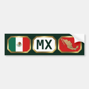 Bumpersticker van de Mexicaanse vlaggenplattegrond