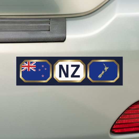 Bumpersticker van de New Zealand Flag Map Code (Op auto)