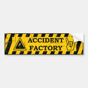 Bumpersticker van de ongevallenfabriek