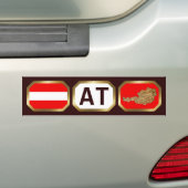 Bumpersticker van de Oostenrijkse vlaggenkaartcode (Op auto)