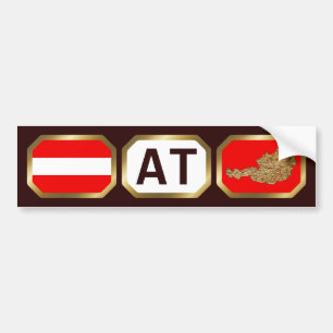Bumpersticker van de Oostenrijkse vlaggenkaartcode