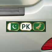 Bumpersticker van de Pakistaanse vlaggenplattegron (Op auto)