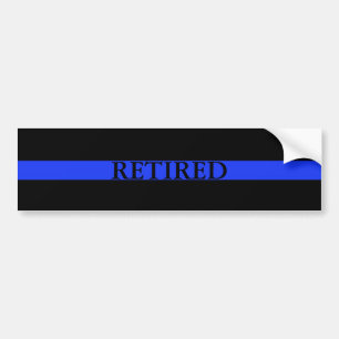 Bumpersticker van de politie met een blauwe lijn i