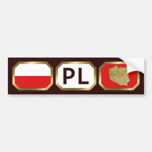 Bumpersticker van de Poolse vlaggenkaartcode