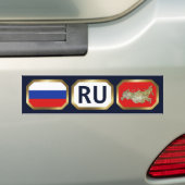 Bumpersticker van de Russische vlaggenplattegrond (Op auto)