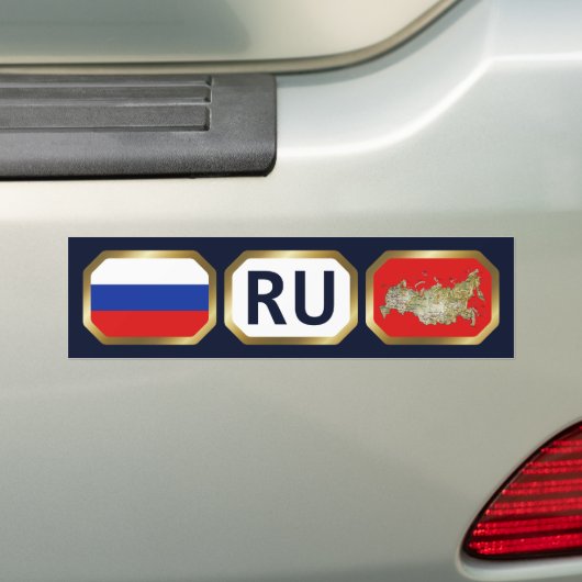 Bumpersticker van de Russische vlaggenplattegrond (Op auto)