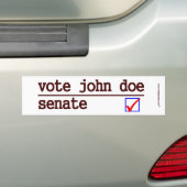 Bumpersticker van de senaat "Stem John Doe" (Op auto)