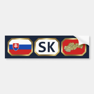 Bumpersticker van de Slowaakse vlaggenplattegrond