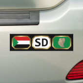 Bumpersticker van de Soedanese vlaggenkaartcode (Op auto)