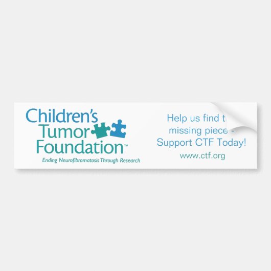 Bumpersticker van de Tumor Foundation voor kindere (Voorkant)