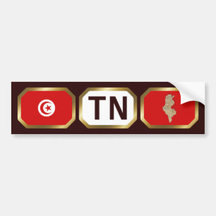 Bumpersticker van de Tunesische vlaggenkaartcode