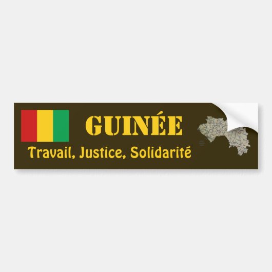 Bumpersticker van de vlag van Guinee-Conakry + Kaa (Voorkant)