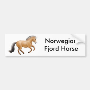 Bumpersticker van Noorse Fjord-paarden