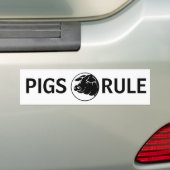 Bumpersticker Varkenregel (Op auto)