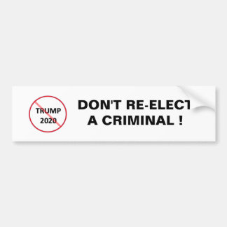 Bumpersticker: Verkiezer geen crimineel Bumpersticker