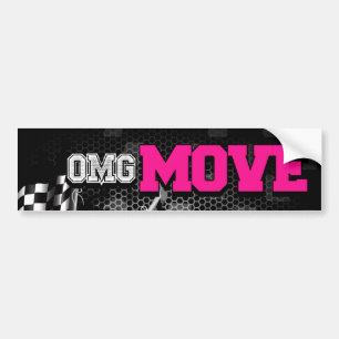Bumpersticker verplaatsen (roze)