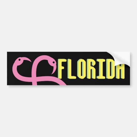 Bumpersticker Visual Fun Florida Pink Flamingos (Voorkant)