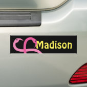 Bumpersticker Visual Fun Madison Roze Flamingos (Op auto)