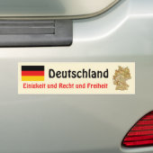 Bumpersticker vlag Duitsland + kaart (Op auto)