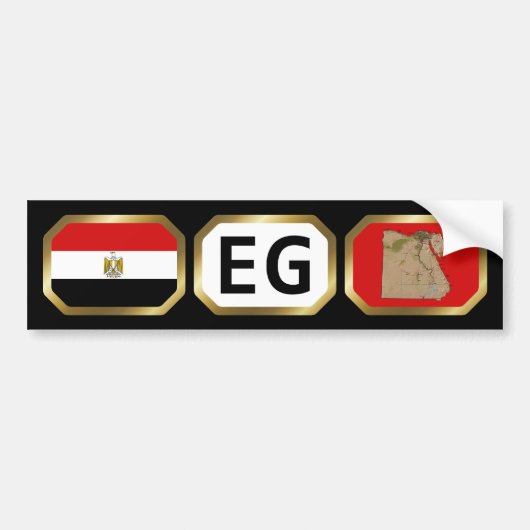 Bumpersticker vlaggenkaartcode Egypte (Voorkant)