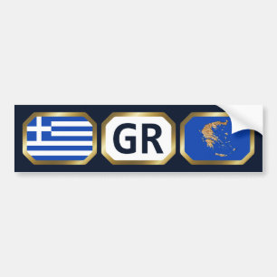 Bumpersticker vlaggenkaartcode Griekenland