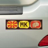 Bumpersticker vlaggenkaartcode Noord-Macedonië (Op auto)