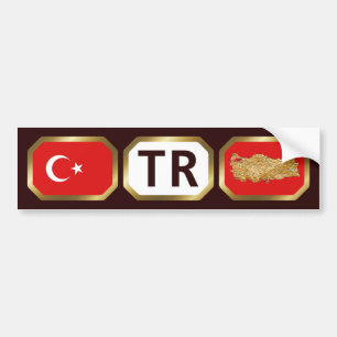 Bumpersticker vlaggenkaartcode Turkije