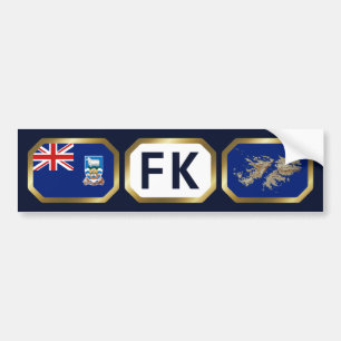 Bumpersticker vlaggenplattegrond Falklandeilanden