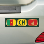 Bumpersticker vlaggenplattegrond Kameroen (Op auto)