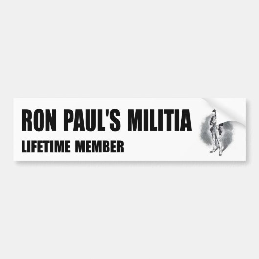 bumpersticker voor de militia van Ron Paul (Voorkant)