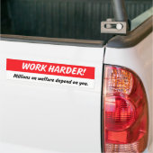 Bumpersticker voor harder werken (Op Truck)