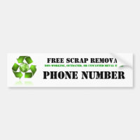 Bumpersticker voor het verwijderen van schroot