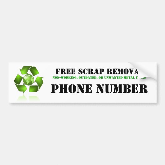 Bumpersticker voor het verwijderen van schroot (Voorkant)