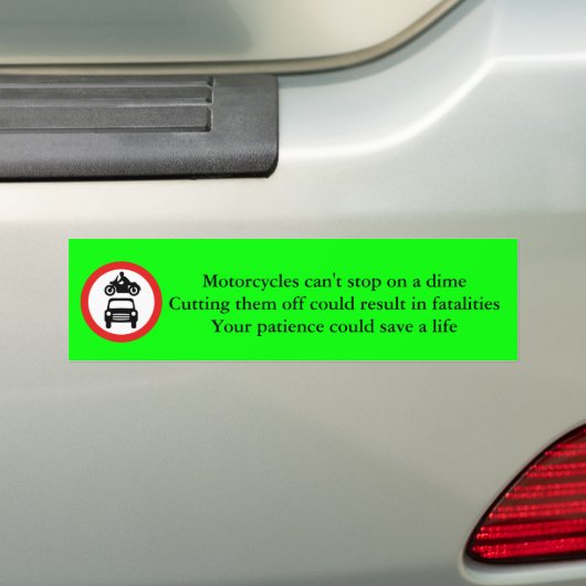Bumpersticker voor motorfietsveiligheid (Op auto)