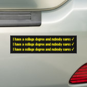 bumpersticker voor universitaire graad (Op auto)