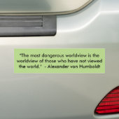 bumpersticker voor wereldbeeld (Op auto)
