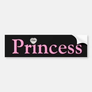 Bumpersticker voor zwarte en roze prinses
