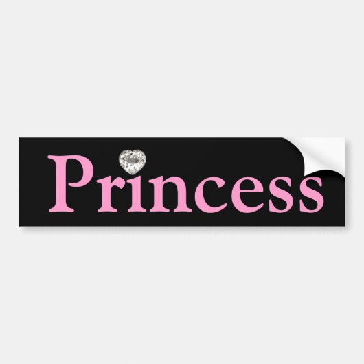 Bumpersticker voor zwarte en roze prinses (Voorkant)