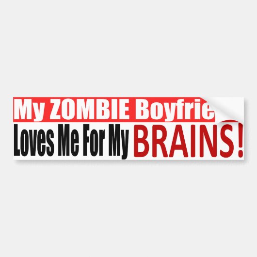 Bumpersticker Zombie Boyvriend (Voorkant)