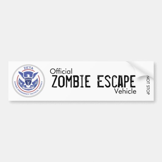 Bumpersticker Zombie Escape (Voorkant)