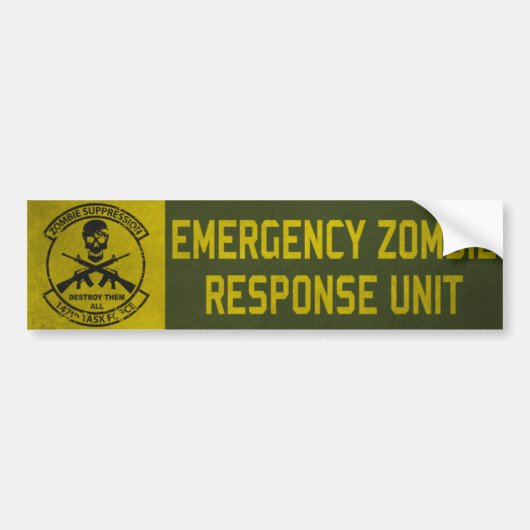 Bumpersticker Zombie Response Unit (Voorkant)