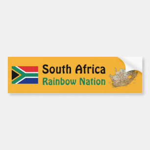 Bumpersticker Zuid-Afrika vlag + kaart